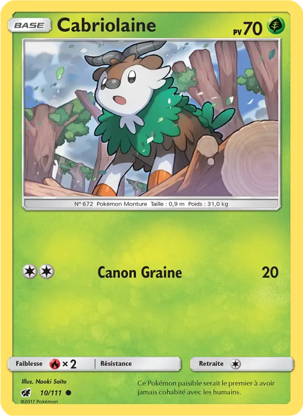 Scan HD carte Pokémon Cabriolaine 10/111 — Invasion Carmin