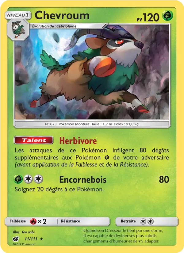 Scan HD carte Pokémon Chevroum 11/111 — Invasion Carmin