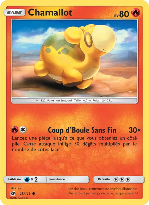 Scan HD carte Pokémon Chamallot 13/111 — Invasion Carmin