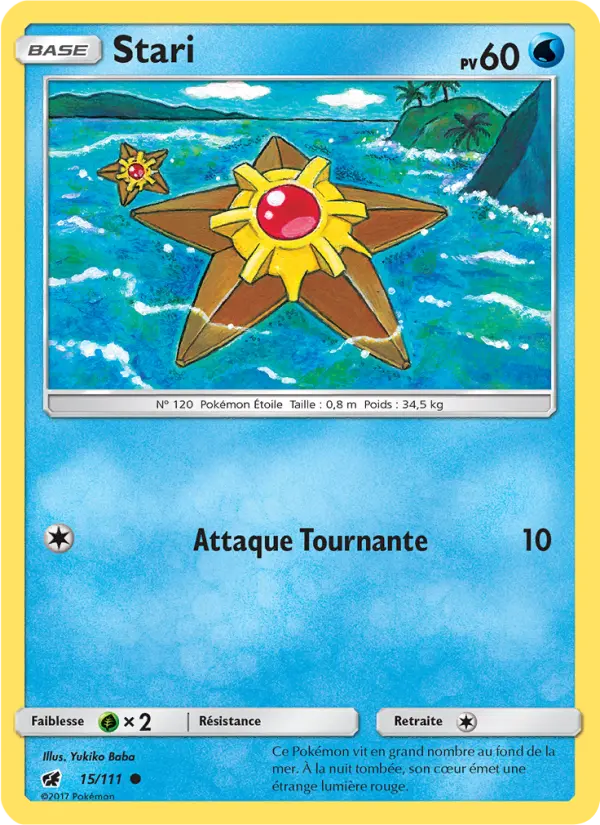 Scan HD carte Pokémon Stari 15/111 — Invasion Carmin
