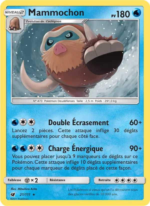 Scan HD carte Pokémon Mammochon 21/111 — Invasion Carmin