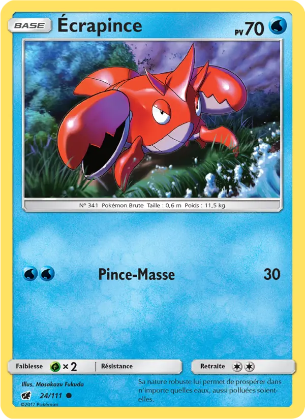 Scan HD carte Pokémon Écrapince 24/111 — Invasion Carmin