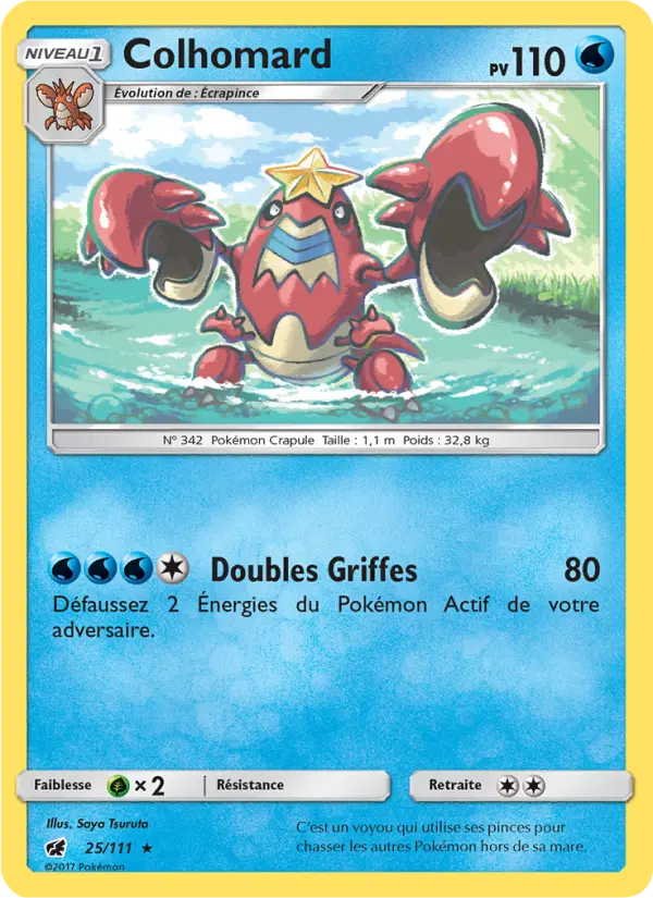 Scan HD carte Pokémon Colhomard 25/111 — Invasion Carmin