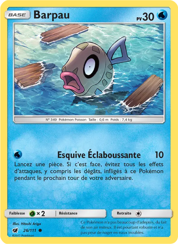 Scan HD carte Pokémon Barpau 26/111 — Invasion Carmin