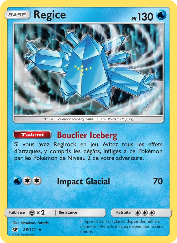 Scan HD carte Pokémon Regice 28/111 — Invasion Carmin