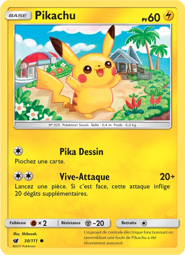 Scan HD carte Pokémon Pikachu 30/111 — Invasion Carmin