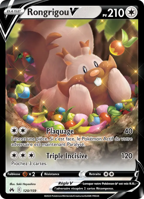 Scan HD carte Pokémon Rongrigou V 120/159 — Zénith Suprême