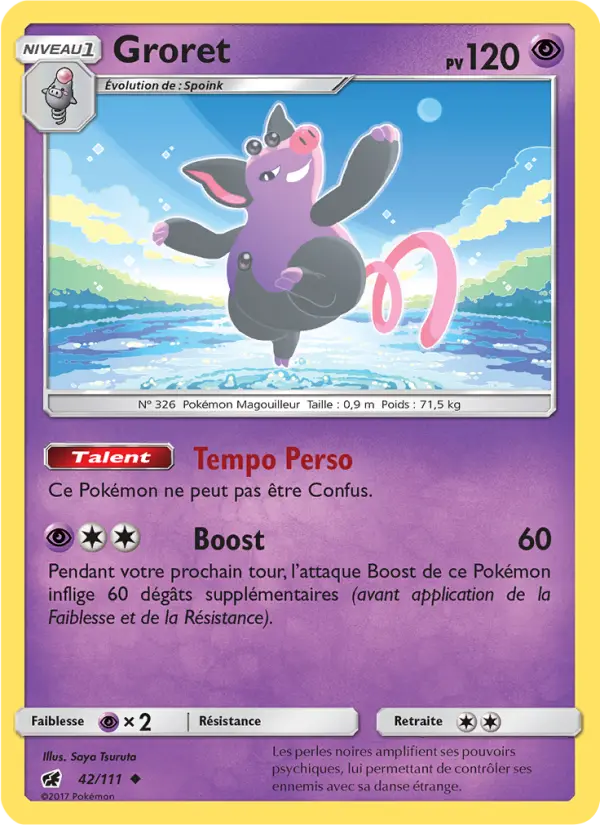 Scan HD carte Pokémon Groret 42/111 — Invasion Carmin