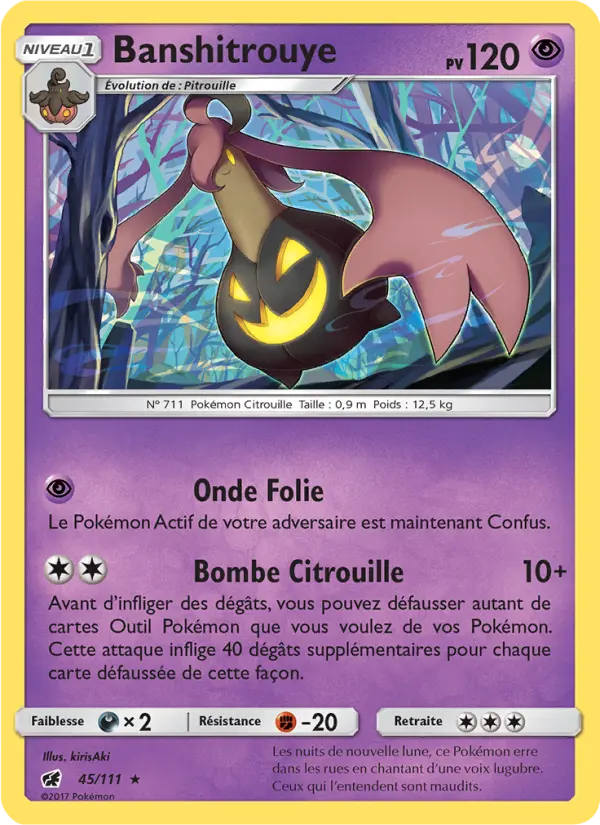 Scan HD carte Pokémon Banshitrouye 45/111 — Invasion Carmin