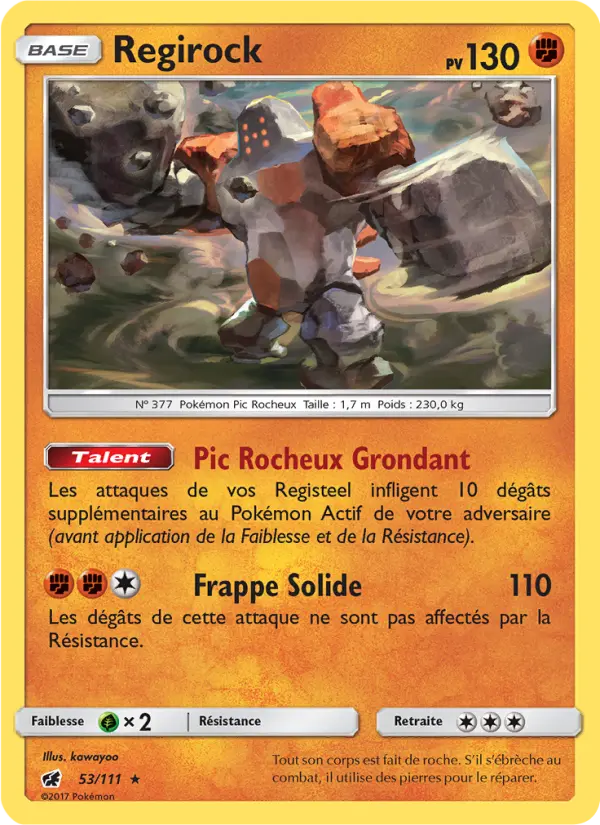 Scan HD carte Pokémon Regirock 53/111 — Invasion Carmin