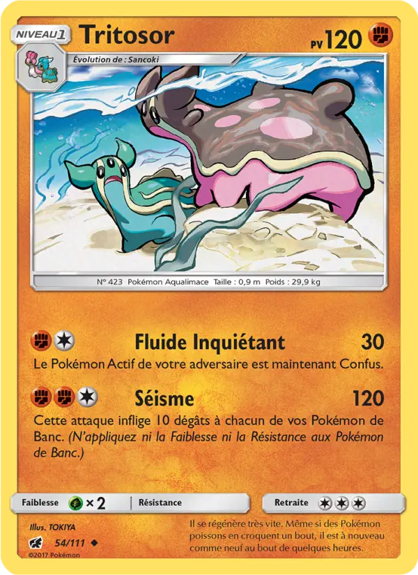 Scan HD carte Pokémon Tritosor 54/111 — Invasion Carmin