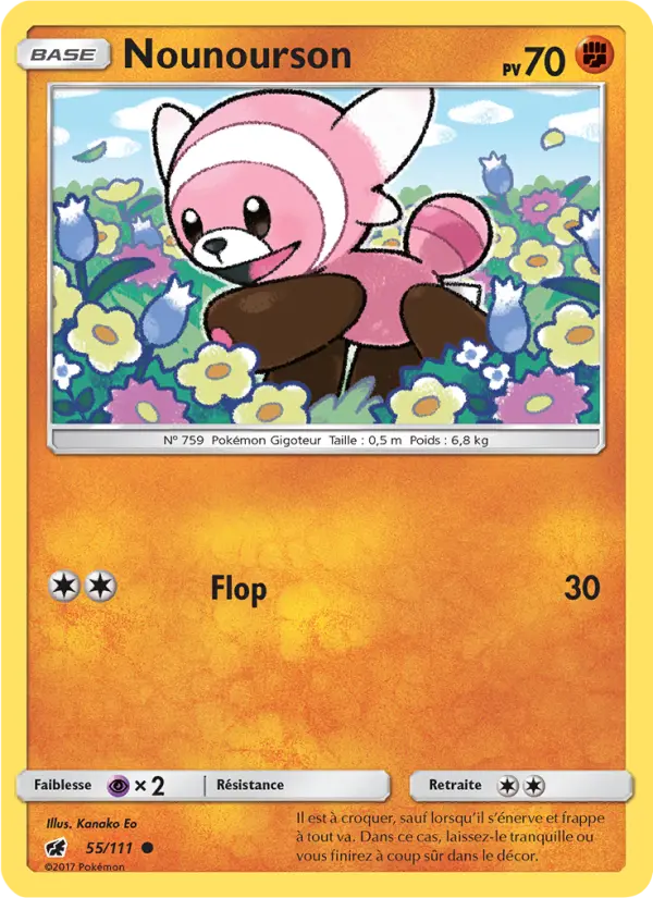 Scan HD carte Pokémon Nounourson 55/111 — Invasion Carmin