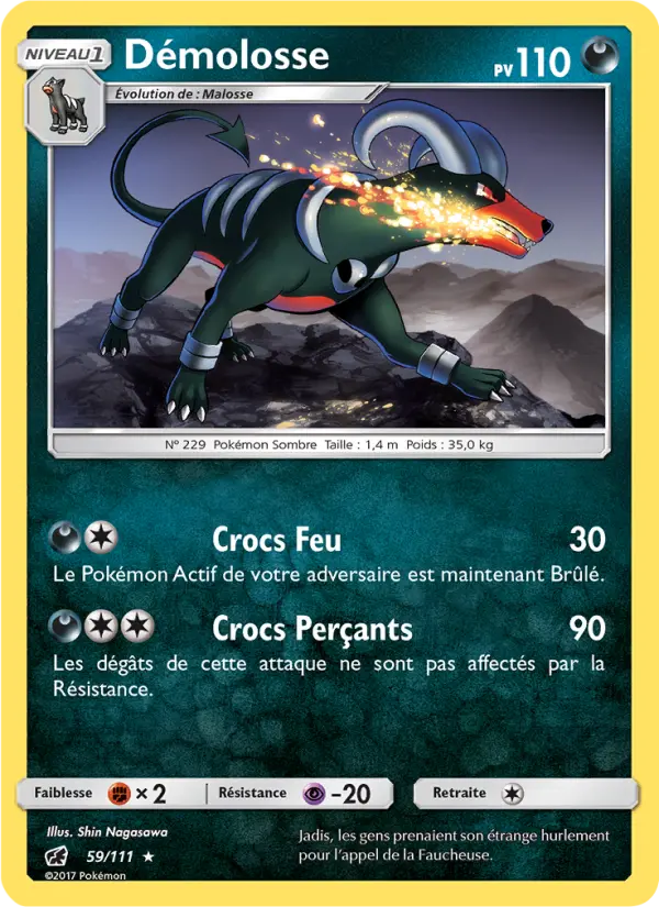 Scan HD carte Pokémon Démolosse 59/111 — Invasion Carmin