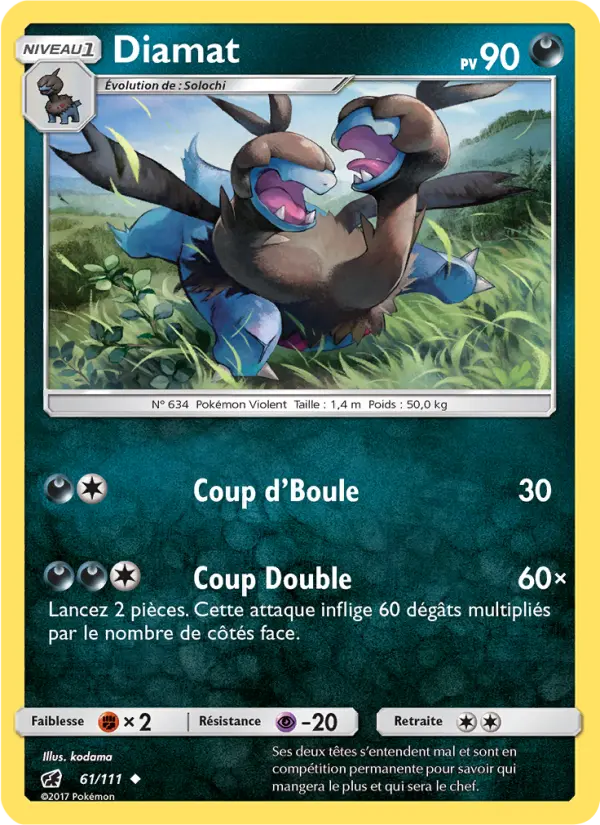Scan HD carte Pokémon Diamat 61/111 — Invasion Carmin