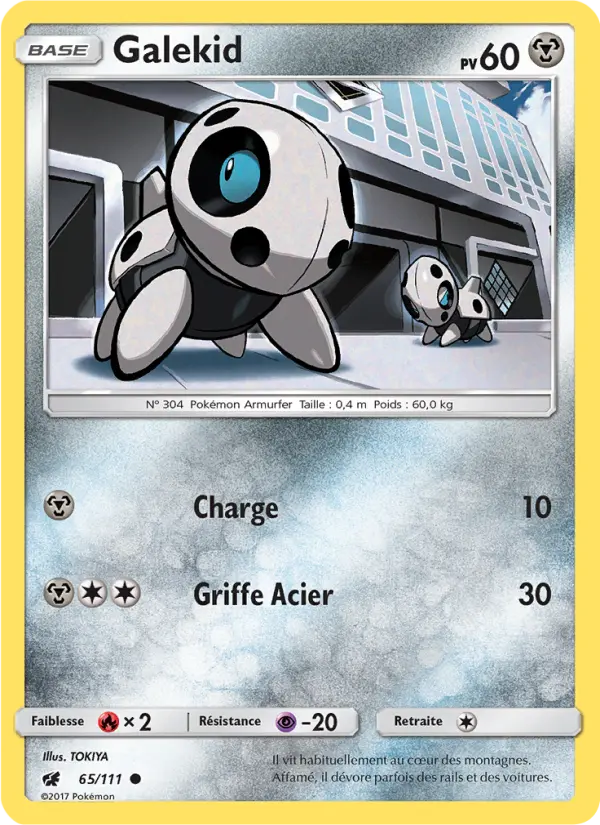 Scan HD carte Pokémon Galekid 65/111 — Invasion Carmin