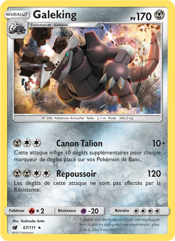 Scan HD carte Pokémon Galeking 67/111 — Invasion Carmin