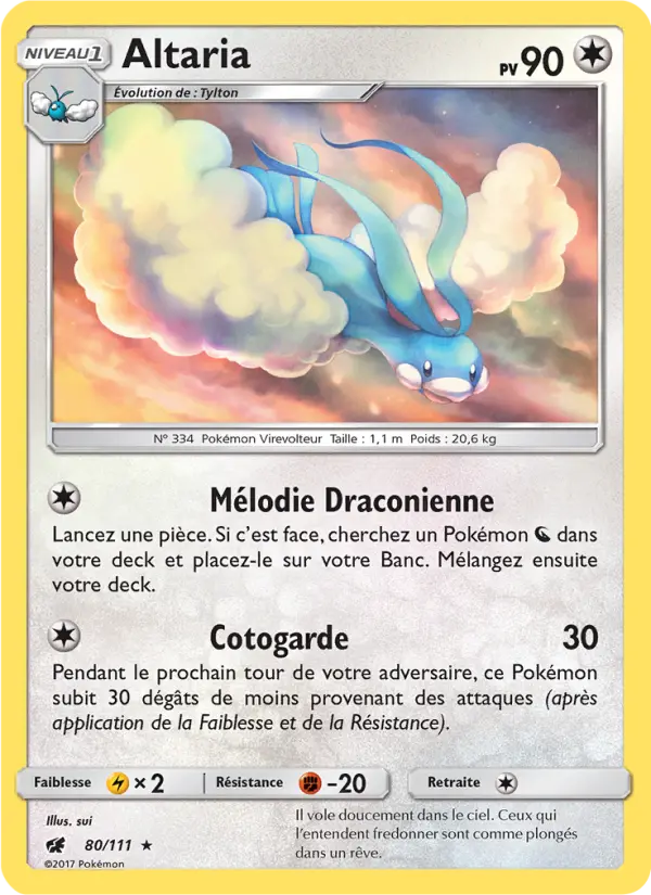 Scan HD carte Pokémon Altaria 80/111 — Invasion Carmin