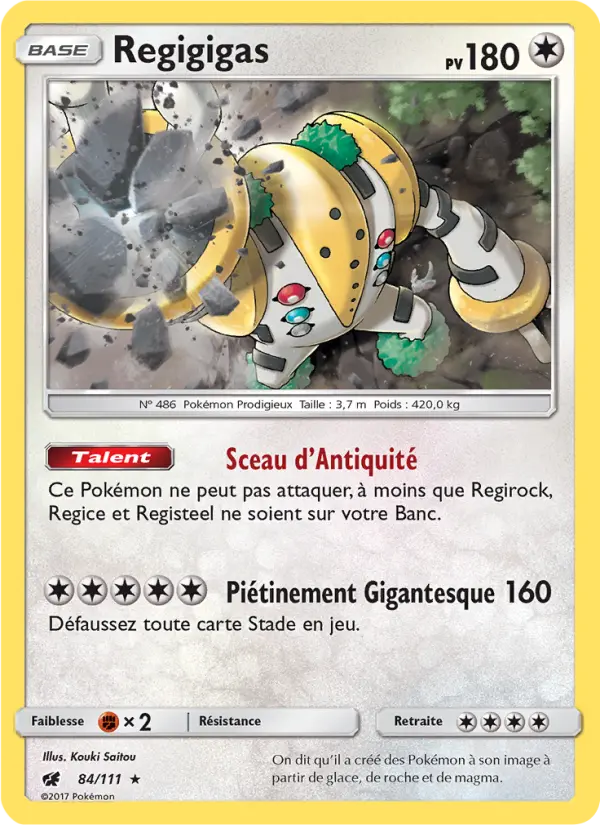 Scan HD carte Pokémon Regigigas 84/111 — Invasion Carmin