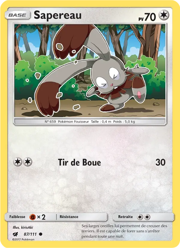Scan HD carte Pokémon Sapereau 87/111 — Invasion Carmin