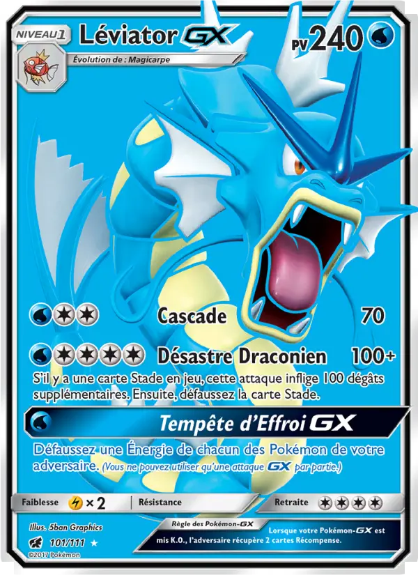 Scan HD carte Pokémon Léviator GX 101/111 — Invasion Carmin