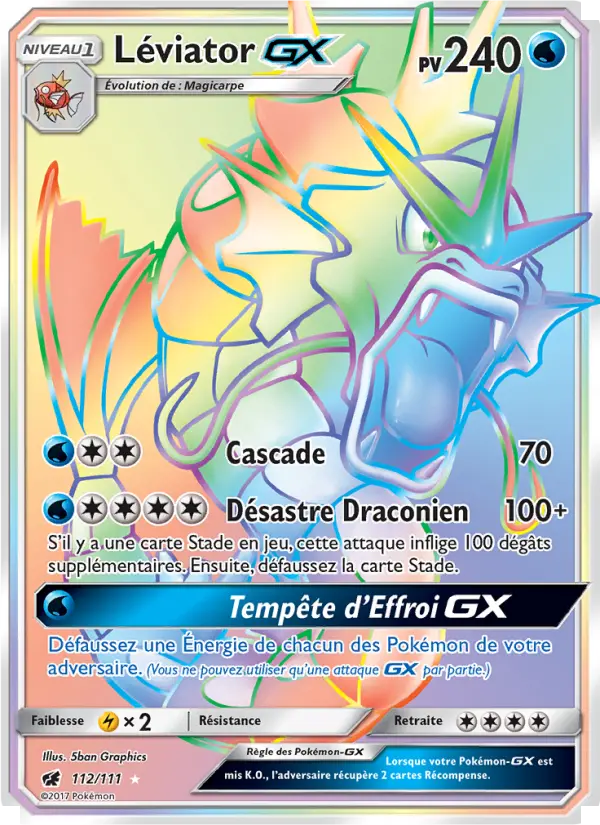 Scan HD carte Pokémon Léviator GX 112/111 — Invasion Carmin