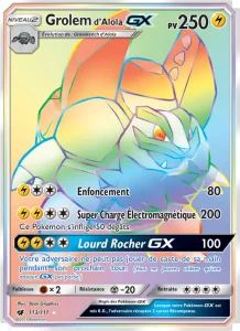 Carte Pokemon Grolem d’Alola GX 113/111 Invasion Carmin