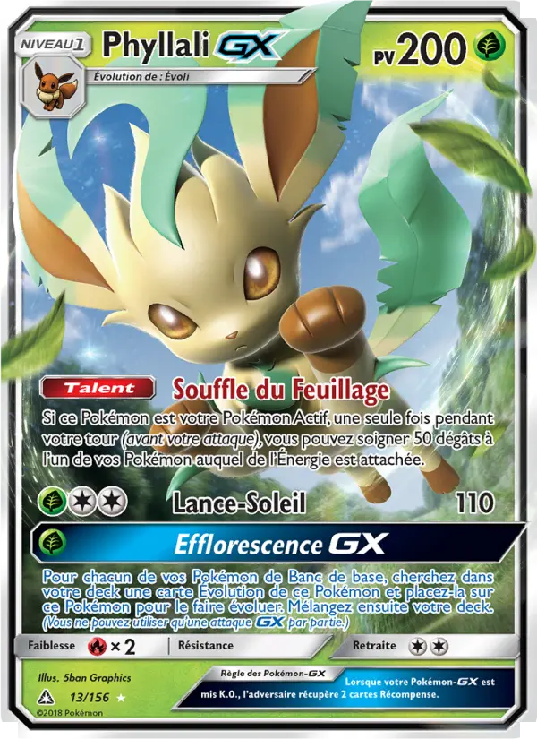 Scan HD carte Pokémon Phyllali GX 13/156 — Ultra-Prisme