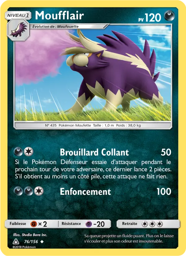Scan HD carte Pokémon Moufflair 76/156 — Ultra-Prisme