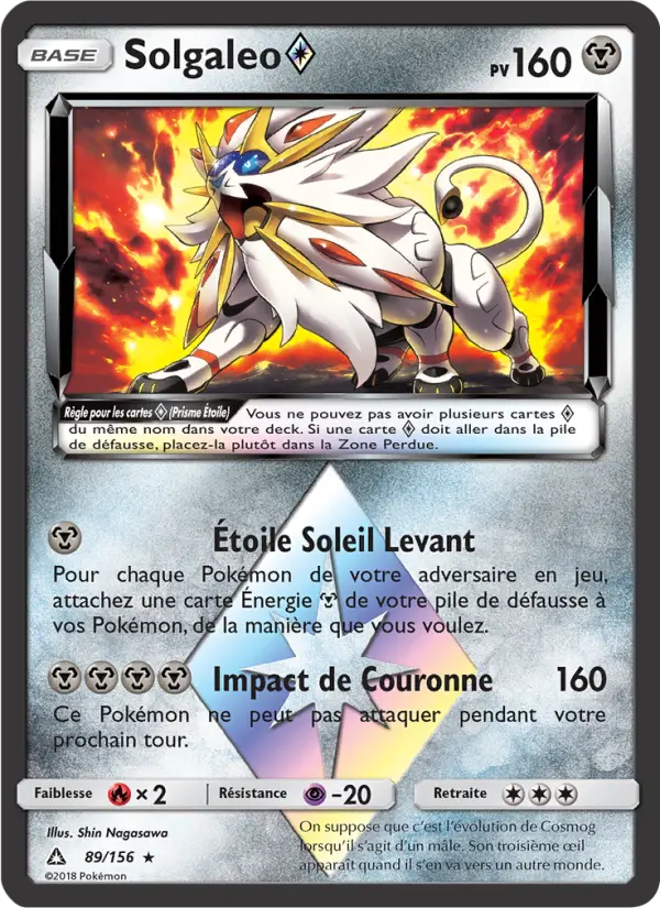 Scan HD carte Pokémon Solgaleo ◇ 89/156 — Ultra-Prisme