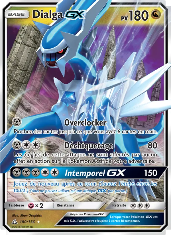 Scan HD carte Pokémon Dialga GX 100/156 — Ultra-Prisme