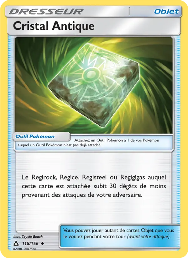 Scan HD carte Pokémon Cristal Antique 118/156 — Ultra-Prisme