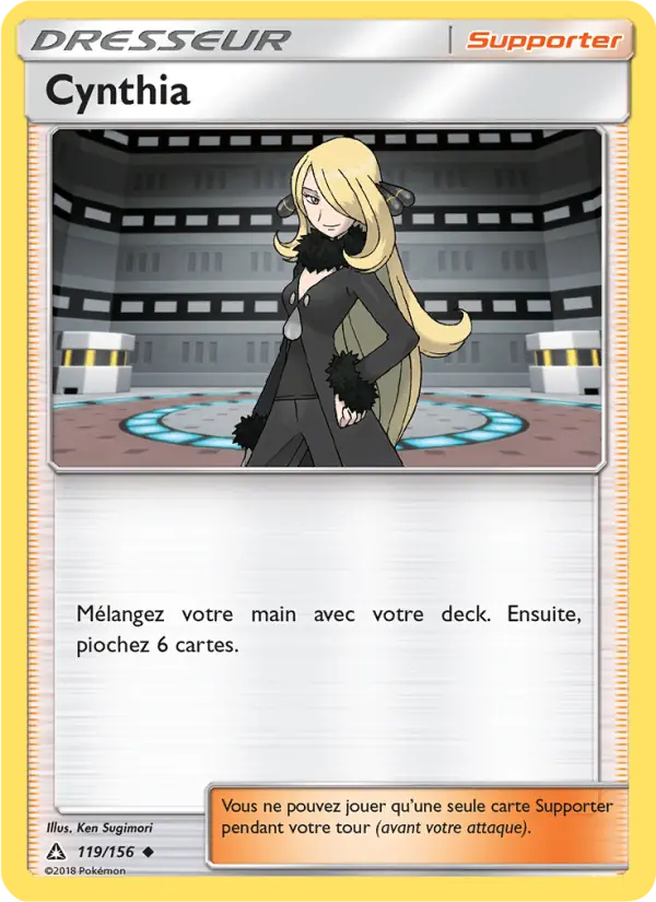 Scan HD carte Pokémon Cynthia 119/156 — Ultra-Prisme