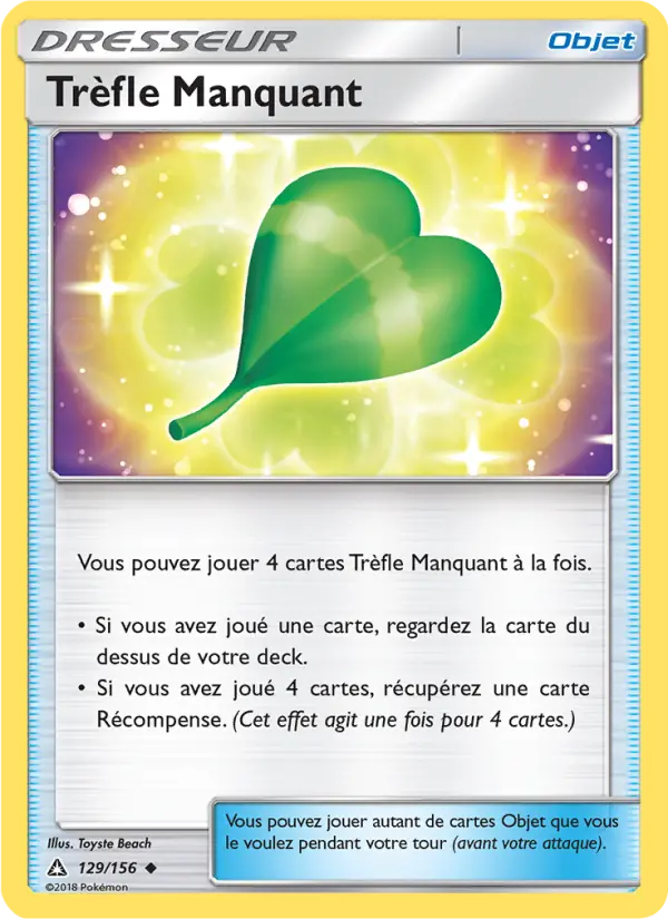 Scan HD carte Pokémon Trèfle Manquant 129/156 — Ultra-Prisme