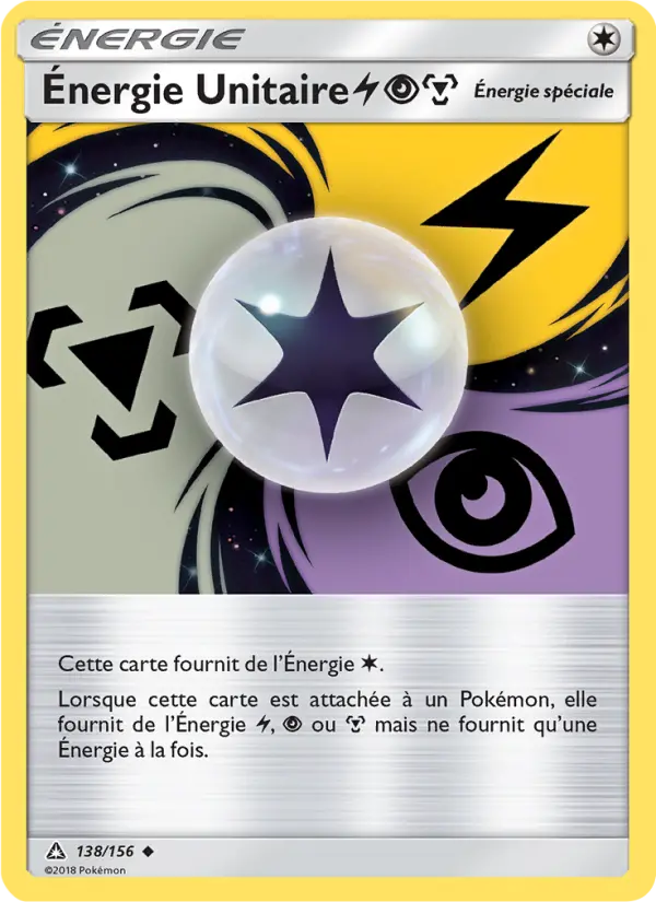 Scan HD carte Pokémon Énergie Unitaire LightningPsychicMetal 138/156 — Ultra-Prisme