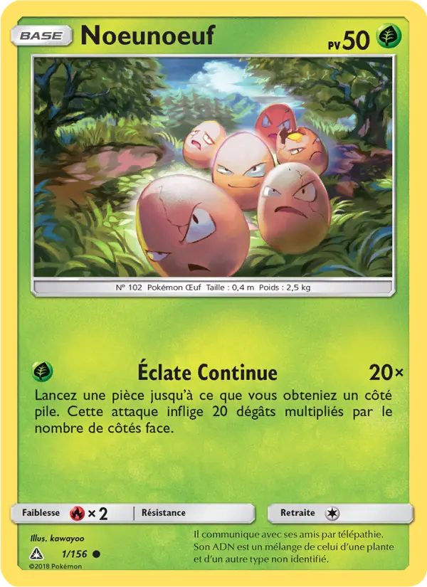 Scan HD carte Pokémon Noeunoeuf 1/156 — Ultra-Prisme