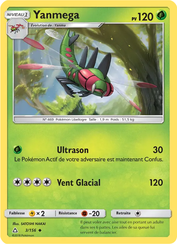 Scan HD carte Pokémon Yanmega 3/156 — Ultra-Prisme