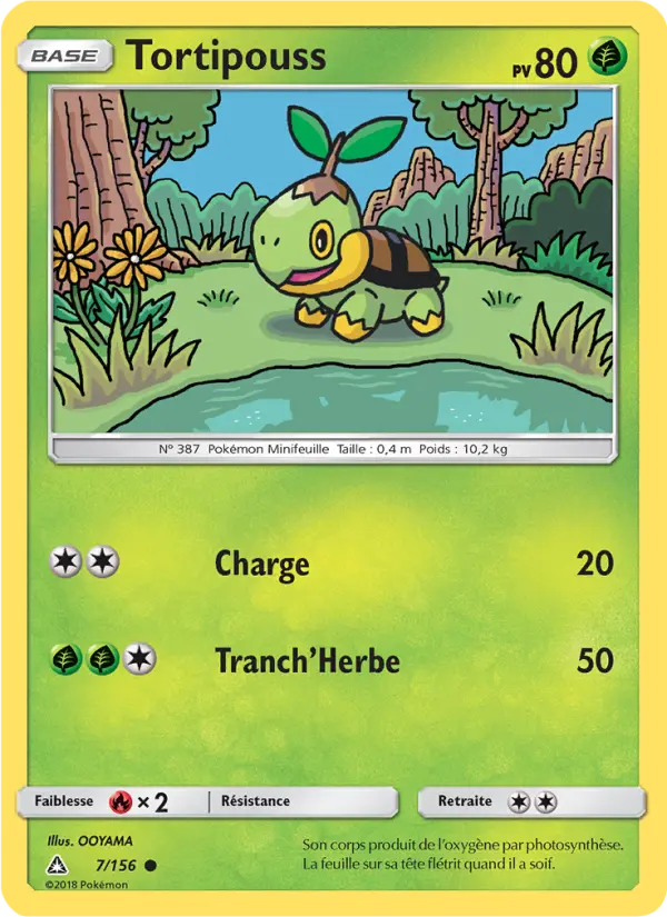 Scan HD carte Pokémon Tortipouss 7/156 — Ultra-Prisme