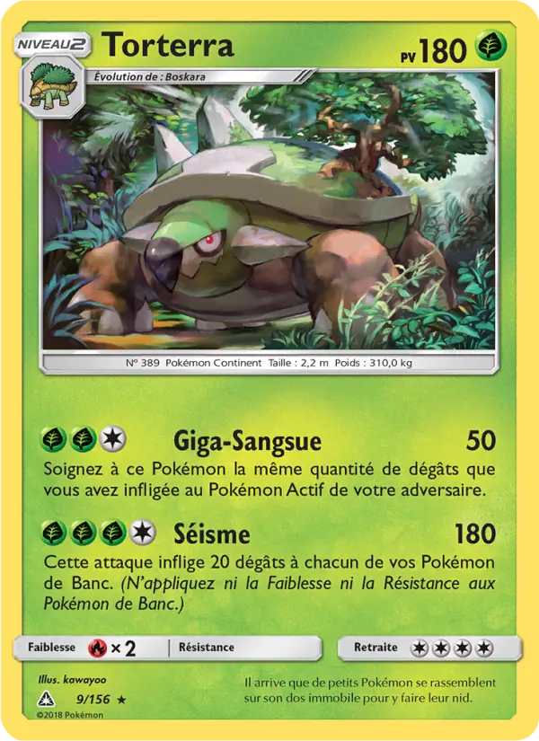 Scan HD carte Pokémon Torterra 9/156 — Ultra-Prisme