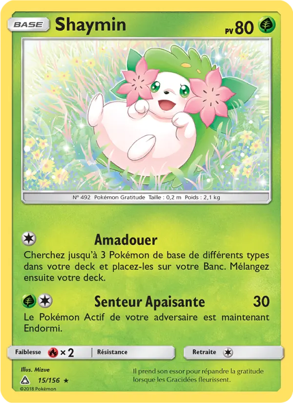 Scan HD carte Pokémon Shaymin 15/156 — Ultra-Prisme