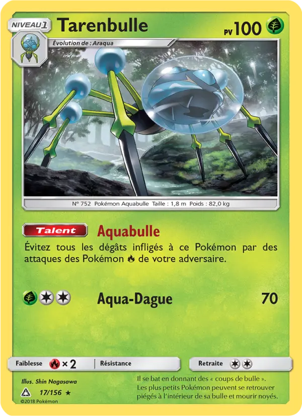 Scan HD carte Pokémon Tarenbulle 17/156 — Ultra-Prisme