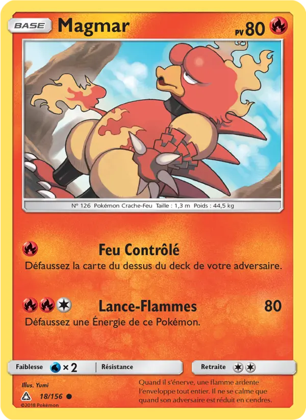 Scan HD carte Pokémon Magmar 18/156 — Ultra-Prisme