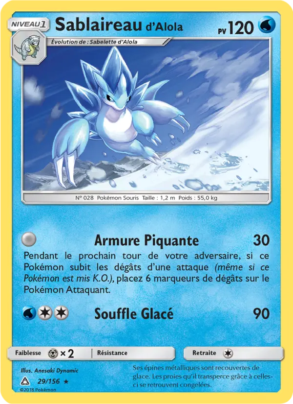 Scan HD carte Pokémon Sablaireau d’Alola 29/156 — Ultra-Prisme
