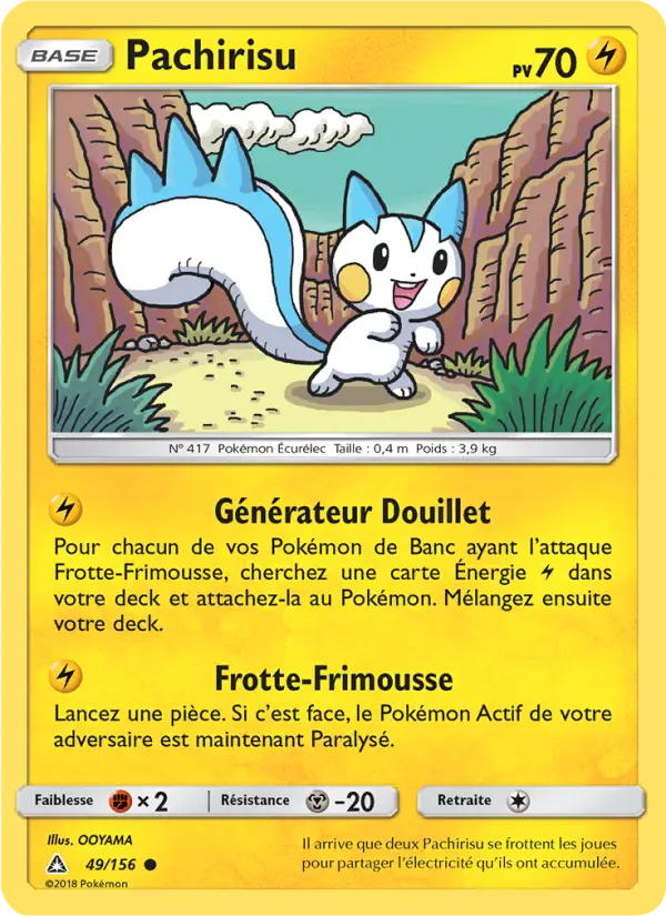 Scan HD carte Pokémon Pachirisu 49/156 — Ultra-Prisme