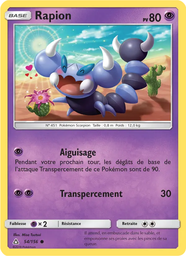 Scan HD carte Pokémon Rapion 54/156 — Ultra-Prisme