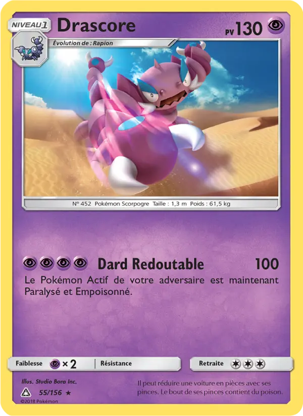 Scan HD carte Pokémon Drascore 55/156 — Ultra-Prisme