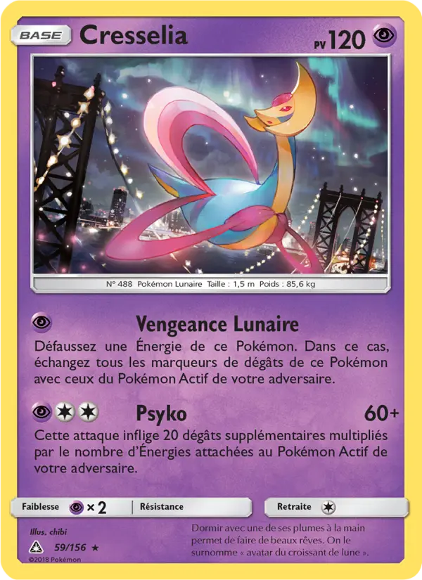 Scan HD carte Pokémon Cresselia 59/156 — Ultra-Prisme