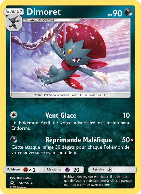 Scan HD carte Pokémon Dimoret 74/156 — Ultra-Prisme