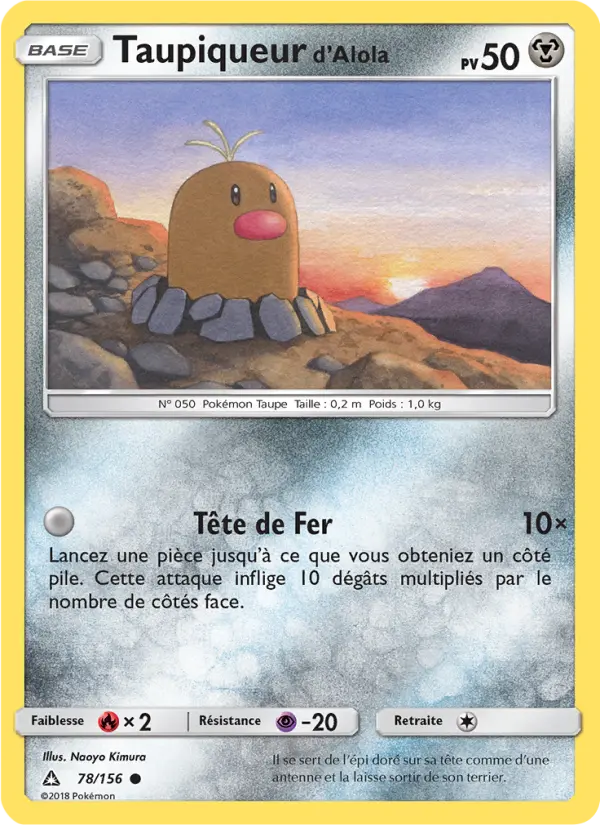 Scan HD carte Pokémon Taupiqueur d’Alola 78/156 — Ultra-Prisme