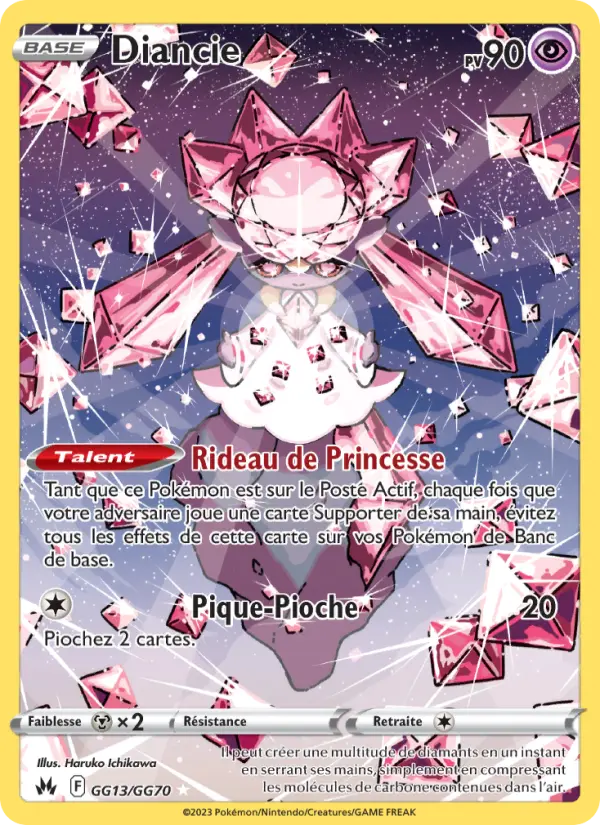 Scan HD carte Pokémon Diancie GG13/159 — Zénith Suprême