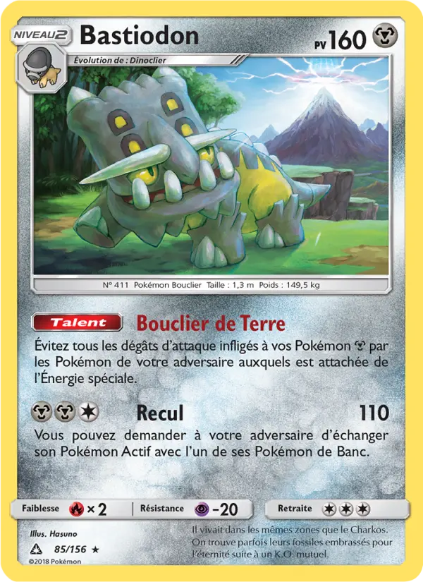 Scan HD carte Pokémon Bastiodon 85/156 — Ultra-Prisme